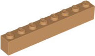 Brick 1 x 8, 3008 Medium Nougat N
