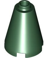 Cone 2 x 2 x 2 - Open Stud, 3942c Dark Green U