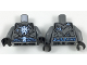 Torso Armor Plates with Electrified Lord Krakenskull Symbols and Blue Arcane Symbols Pattern / Dark Bluish Gray Arms / Black Hands, 973pb2813c01  