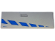 Tile 2 x 6 with Blue Stripes and Black Door Handle Outline Pattern Model Right Side (Sticker) - Set 76917, 69729pb098R  