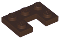 Plate, Modified 2 x 3 with 1 x 1 Cutout, 73831 Dark Brown N