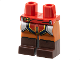 Hips and Dark Orange Legs with Molded Dark Brown Lower Legs / Boots and Printed Silver Armor, Red and Dark Blue Loincloth with Gold Trim Pattern, 970c68pb06  