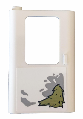 Door 1 x 4 x 5 Train Left, Thick Support at Bottom with Mud and Dirt Pattern (Sticker) - Set 75935, 43967pb001 White U