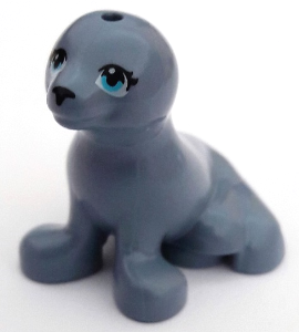Seal, Friends with Black Nose and Eyelashes, Medium Azure Eyes Pattern, 16765pb03 Sand Blue U