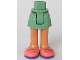 Mini Doll Hips and Skirt, Nougat Legs and Coral and Dark Purple Shoes with Laces Pattern - Thick Hinge, 92252c00pb034
