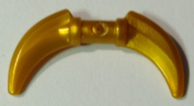 Minifigure, Weapon Hook with Double Blades, 37341e Pearl Gold U