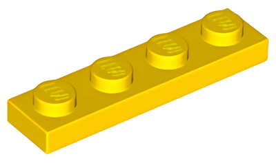Деталь LEGO Plate 1 x 4 3710 Yellow U