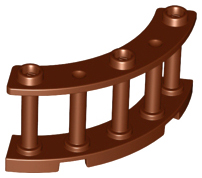 Fence 4 x 4 x 2 Quarter Round Spindled with 3 Studs, 21229 Reddish Brown U