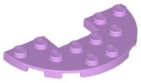 Plate, Round Half 3 x 6 with 1 x 2 Cutout, 18646 Medium Lavender N