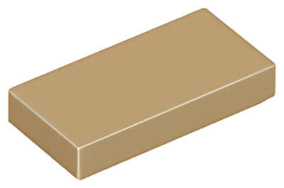 Деталь LEGO Tile 1 x 2 with Groove 3069b Dark Tan U