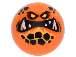 Technic Ball Joint with Globlin Type 2 Pattern, 32474pb005 Orange U