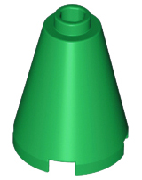 Cone 2 x 2 x 2 - Open Stud, 3942c Green U