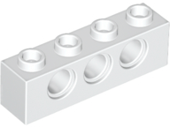 Technic, Brick 1 x 4 with Holes, 3701 White N