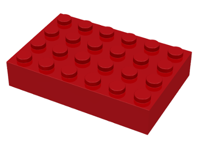 Brick 4 x 6, 2356 Red U