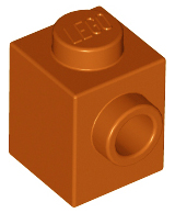 Brick, Modified 1 x 1 with Stud on Side 87087 Dark Orange U