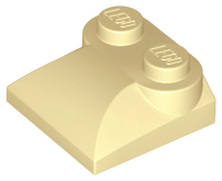 Slope, Curved 2 x 2 x 2/3 with 2 Studs and Curved Sides, 47457 Tan U