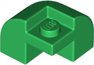 Slope, Curved 2 x 2 x 1 1/3 Corner Round with Recessed Stud, 67810 Green N