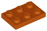 Plate 2 x 3, 3021 Dark Orange N