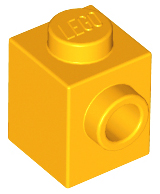 Brick, Modified 1 x 1 with Stud on Side 87087 Bright Light Orange U