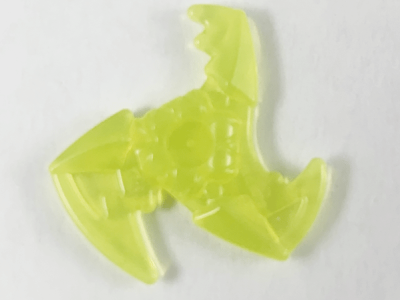 Minifigure, Weapon Shuriken Throwing Star with Trailing Energy Effect, 73766a Trans-Neon Green U