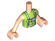 Torso Mini Doll Boy Lime Top with White Apron and Lime Name Tag and Apple Pattern, Light Nougat Arms with Hands, FTBpb046c01