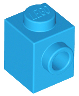 Brick, Modified 1 x 1 with Stud on Side 87087 Dark Azure N