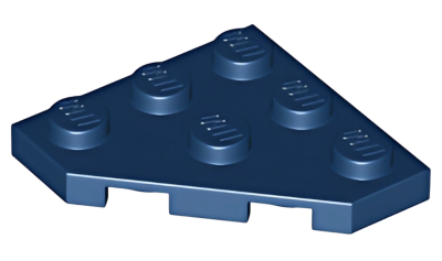 Деталь LEGO Wedge, Plate 3 x 3 Cut Corner 2450 Dark Blue U