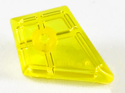 Tile, Modified 1 x 2 Diamond with Bar, 35649 Trans-Yellow N
