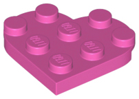 Plate, Round 3 x 3 Heart, 39613 Dark Pink U