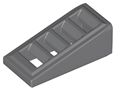 Деталь LEGO Slope 18 2 x 1 x 2/3 with Grille 61409 (18863, 67119) Dark Bluish Gray U