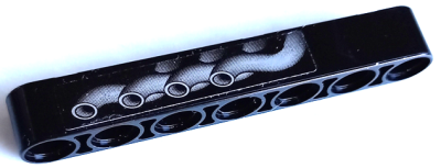 Technic, Liftarm Thick 1 x 7 with 4 Silver Exhaust Pipes Pattern Model Right Side (Sticker) - Set 42106, 32524pb066R Black U