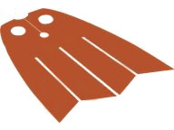 Minifigure Cape Cloth, 4 Scalloped Strips - Traditional Starched Fabric, 109634 Reddish Orange N