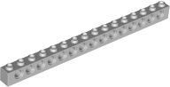 Technic, Brick 1 x 16 with Holes, 3703 Light Bluish Gray N