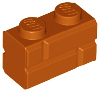 Brick, Modified 1 x 2 with Masonry Profile 98283 Dark Orange N