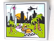 Slope 10 6 x 8 with Screen with Road Race Finish Line, Confetti, Palm Trees, City Skyline and Helicopter Pattern (Sticker) - Set 41349, 4515pb065  