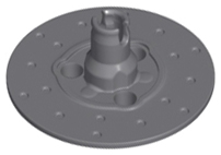 Technic, Steering Wheel Hub 3 Pin Holes Round, 35189 Dark Bluish Gray N