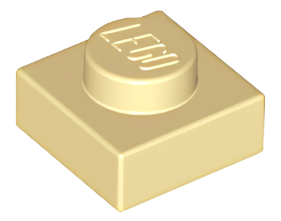 Деталь LEGO Plate 1 x 1 3024 (28554, 30008) Tan U