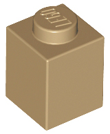 Brick 1 x 1, 3005 Dark Tan N