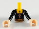 Torso Mini Doll Girl Black Bodice and Copper Flower Pattern, Light Nougat Arms with Hands with Black Sleeves, FTGpb246c01