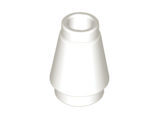 Cone 1 x 1 with Top Groove, 4589b White U