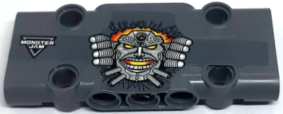 Technic, Panel Plate 3 x 7 x 1 with 'MONSTER JAM' and Monster Mask Pattern Model Right Side (Sticker) - Set 42119, 71709pb007R Dark Bluish Gray U