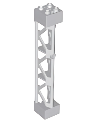 Деталь LEGO Support 2 x 2 x 10 Girder Triangular Vertical - Type 4 - 3 Posts, 3 Sections 95347 Light Bluish Gray U