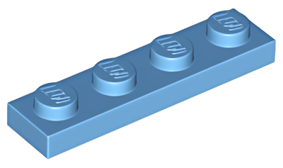 Деталь LEGO Plate 1 x 4 3710 Medium Blue U