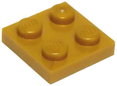 Деталь LEGO Plate 2 x 2 3022 (94148) Pearl Gold U