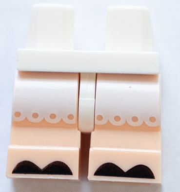 Hips and Light Nougat Medium Legs with Black Hooves and White Frills Pattern, 970cm90pb001 White U
