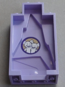 Rock Panel 2 x 4 x 6 with White Rabbits on Inside Pattern (Sticker) - Set 41177, 47847pb007 Lavender U
