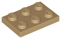 Plate 2 x 3, 3021 Dark Tan N