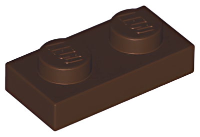 Деталь LEGO Plate 1 x 2 3023 Dark Brown U