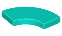 Tile, Round Corner 2 x 2 Macaroni, 27925 Dark Turquoise U