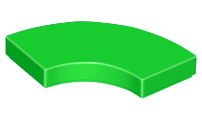 Tile, Round Corner 2 x 2 Macaroni, 27925 Bright Green U